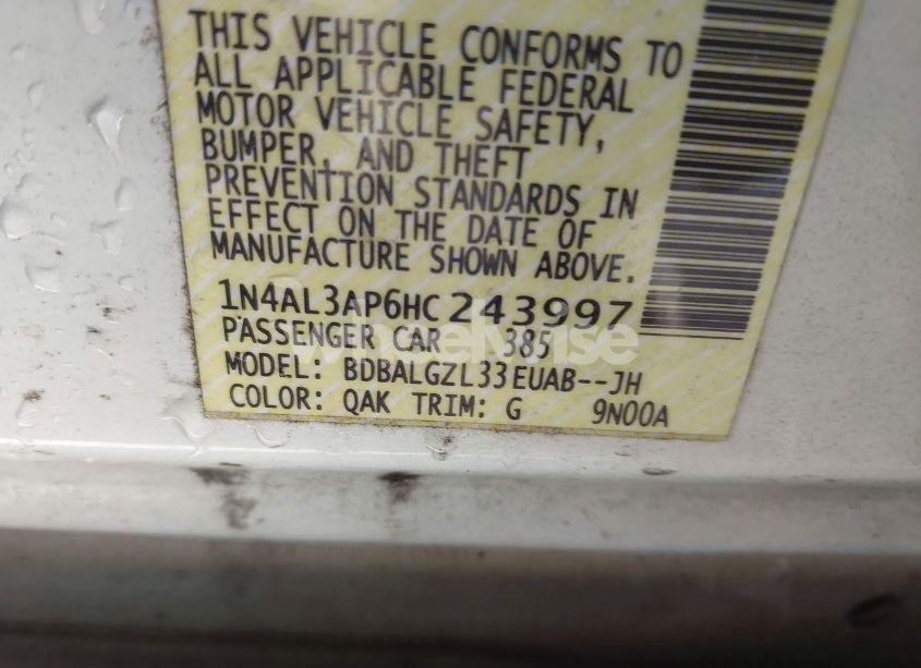 Photo 9 of 2017 Nissan Altima 2.5 S (VIN 1N4AL3AP6HC243997)