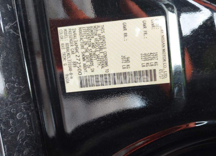 Photo 9 of 2017 Nissan Altima 2.5 SV (VIN 1N4AL3AP6HC272500)