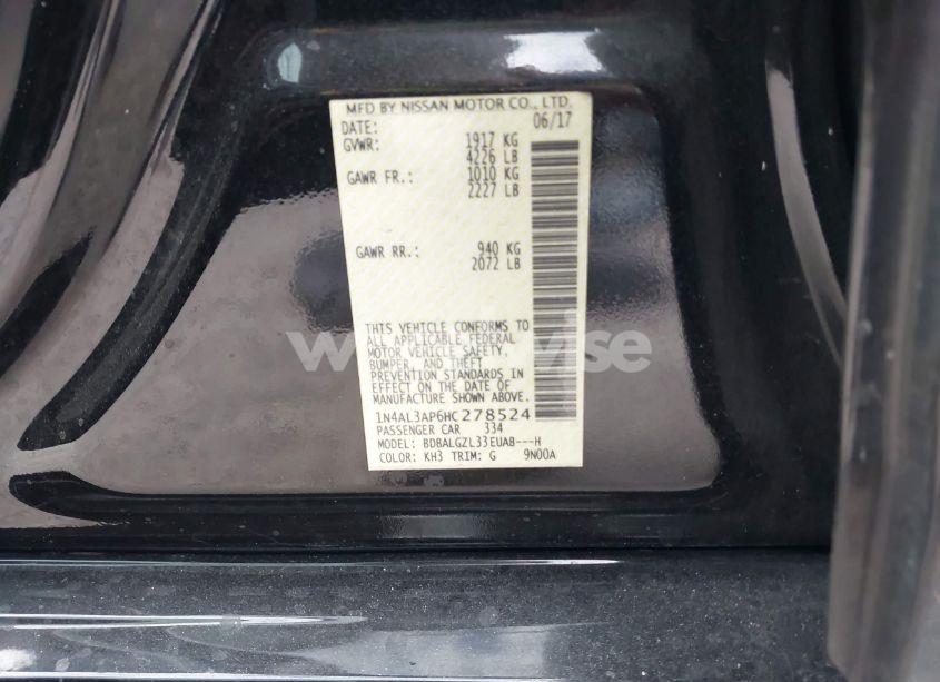 Photo 9 of 2017 Nissan Altima 2.5 S (VIN 1N4AL3AP6HC278524)