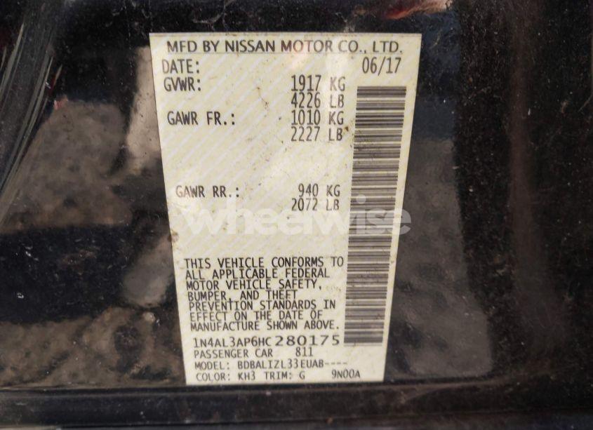 Photo 9 of 2017 Nissan Altima 2.5 SV (VIN 1N4AL3AP6HC280175)