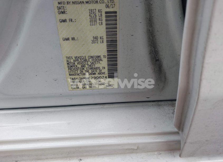 Photo 9 of 2017 Nissan Altima 2.5 SR (VIN 1N4AL3AP6HC290074)