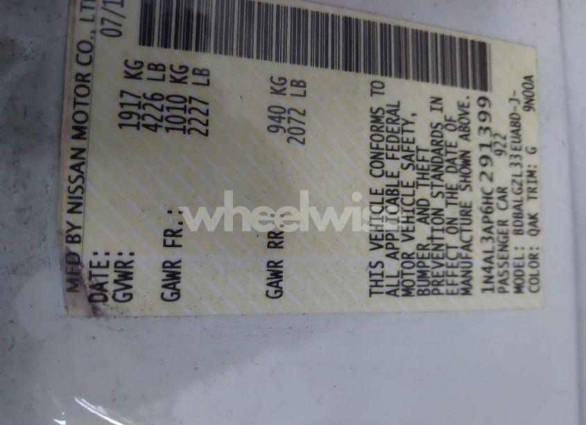 Photo 9 of 2017 Nissan Altima 2.5 S (VIN 1N4AL3AP6HC291399)