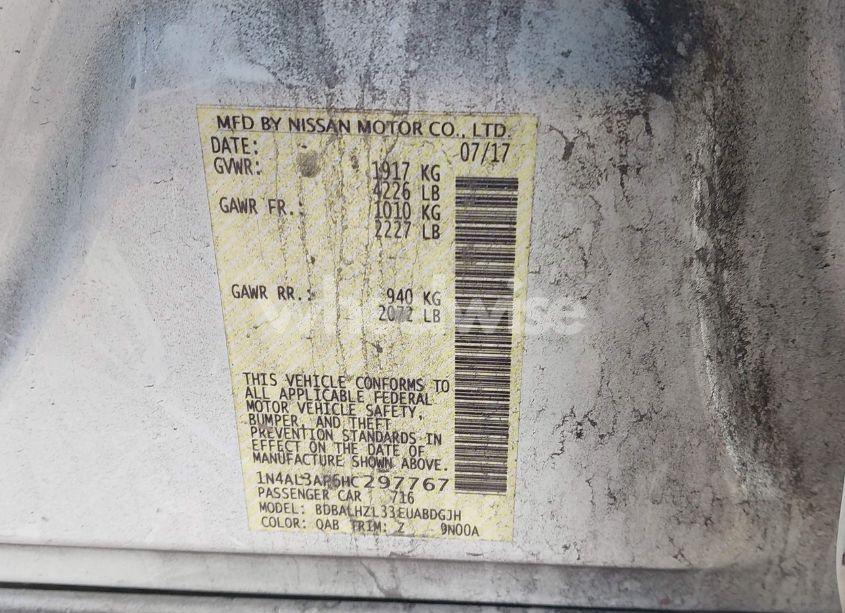 Photo 9 of 2017 Nissan Altima 2.5 SR (VIN 1N4AL3AP6HC297767)
