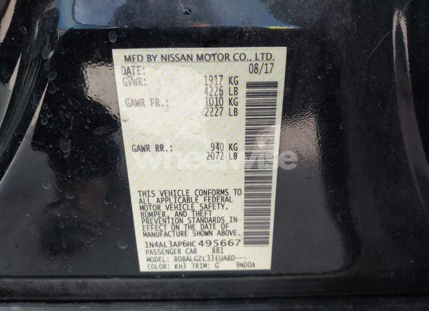 Photo 9 of 2017 Nissan Altima 2.5 S (VIN 1N4AL3AP6HC495667)