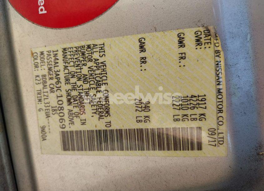 Photo 9 of 2018 Nissan Altima 2.5 SV (VIN 1N4AL3AP6JC108069)