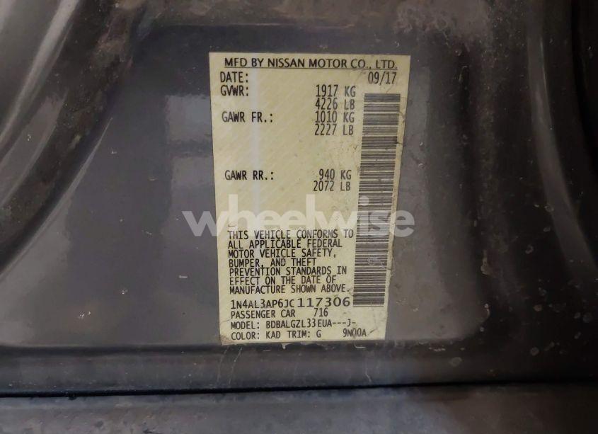 Photo 9 of 2018 Nissan Altima 2.5 S (VIN 1N4AL3AP6JC117306)