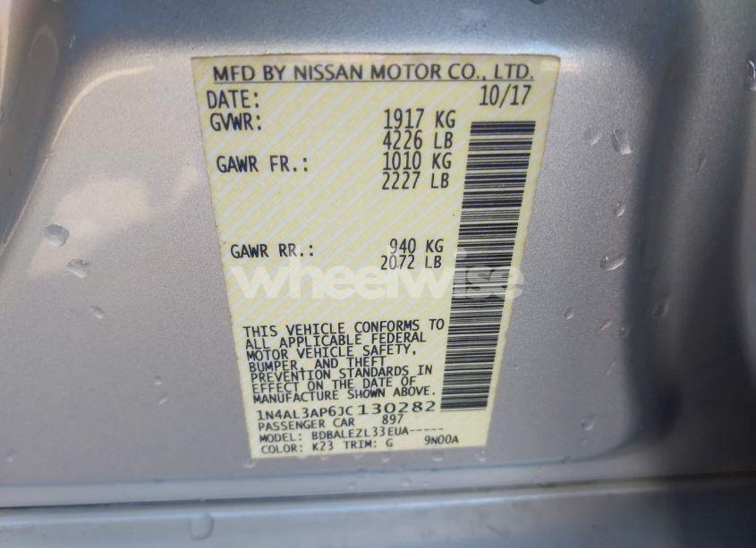 Photo 9 of 2018 Nissan Altima 2.5 S (VIN 1N4AL3AP6JC130282)