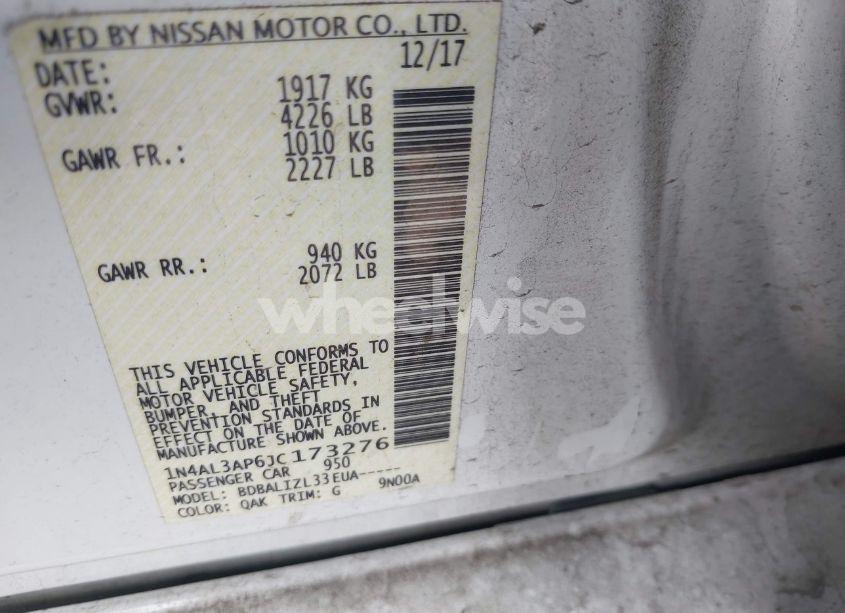 Photo 9 of 2018 Nissan Altima 2.5 SV (VIN 1N4AL3AP6JC173276)