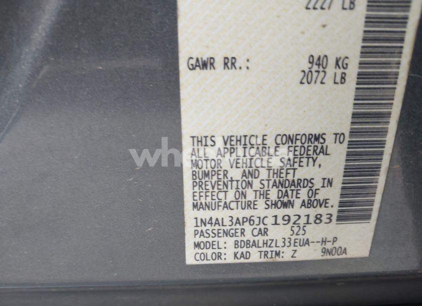 Photo 9 of 2018 Nissan Altima 2.5 SR (VIN 1N4AL3AP6JC192183)