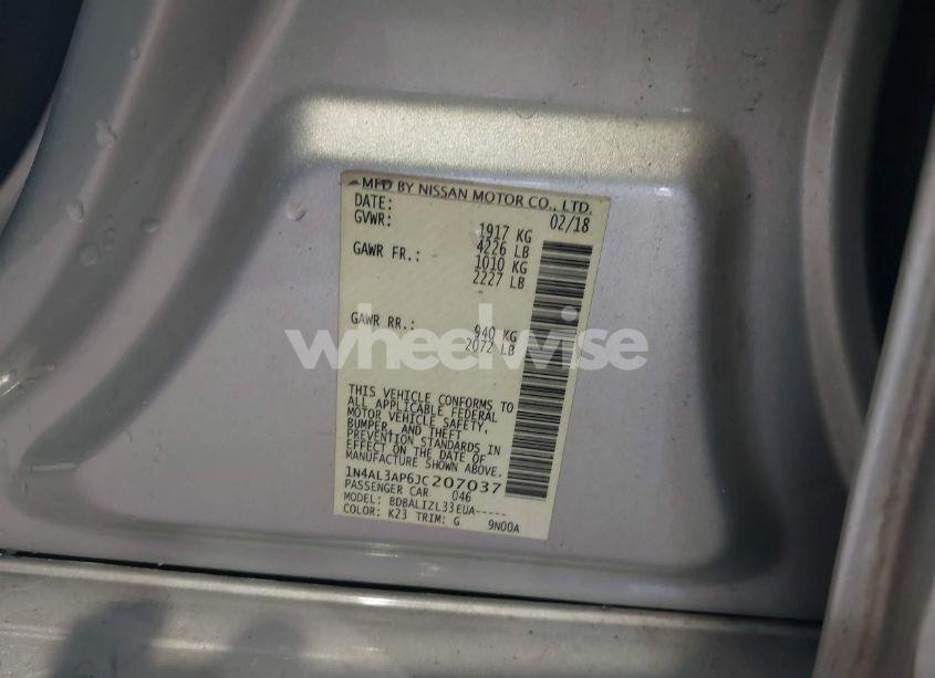 Photo 9 of 2018 Nissan Altima 2.5 SV (VIN 1N4AL3AP6JC207037)