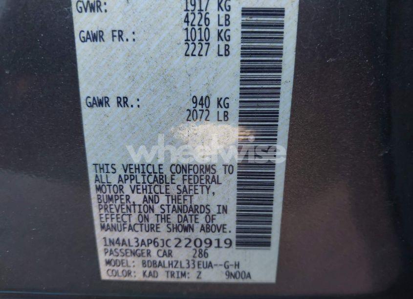 Photo 9 of 2018 Nissan Altima 2.5 SR (VIN 1N4AL3AP6JC220919)