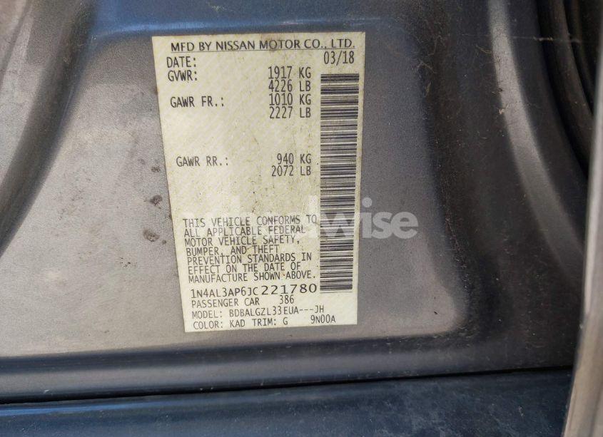 Photo 9 of 2018 Nissan Altima 2.5 S (VIN 1N4AL3AP6JC221780)