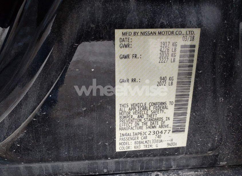 Photo 9 of 2018 Nissan Altima 2.5 SV (VIN 1N4AL3AP6JC230477)