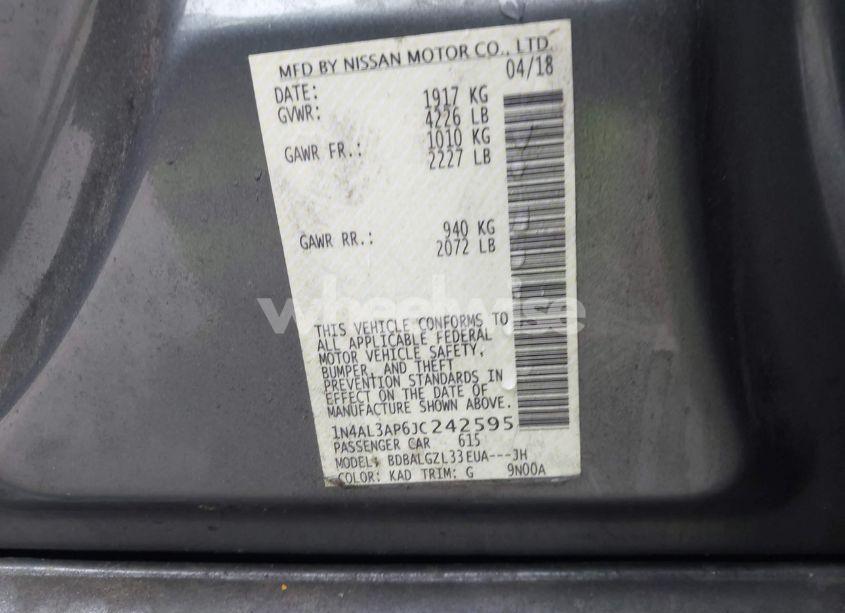 Photo 9 of 2018 Nissan Altima 2.5 S (VIN 1N4AL3AP6JC242595)