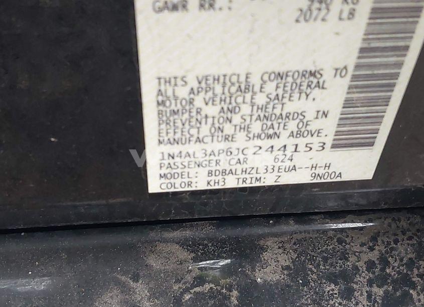 Photo 9 of 2018 Nissan Altima 2.5 SR (VIN 1N4AL3AP6JC244153)