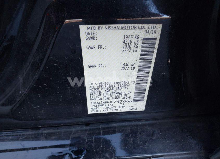 Photo 9 of 2018 Nissan Altima 2.5 SL (VIN 1N4AL3AP6JC247666)