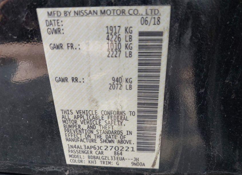 Photo 9 of 2018 Nissan Altima 2.5 S (VIN 1N4AL3AP6JC270221)