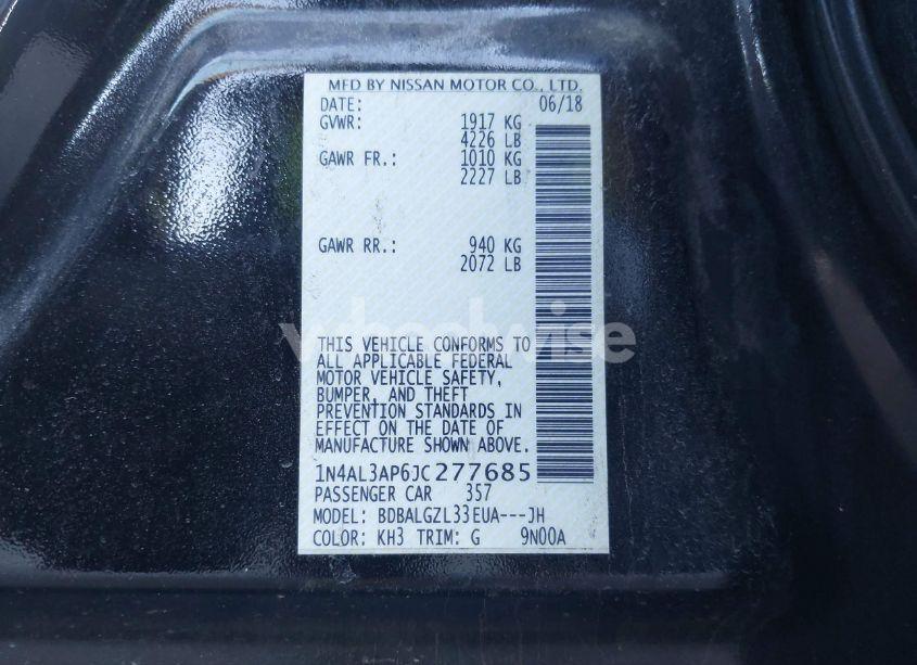 Photo 9 of 2018 Nissan Altima 2.5 S (VIN 1N4AL3AP6JC277685)