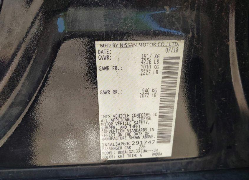 Photo 9 of 2018 Nissan Altima 2.5 S (VIN 1N4AL3AP6JC291747)