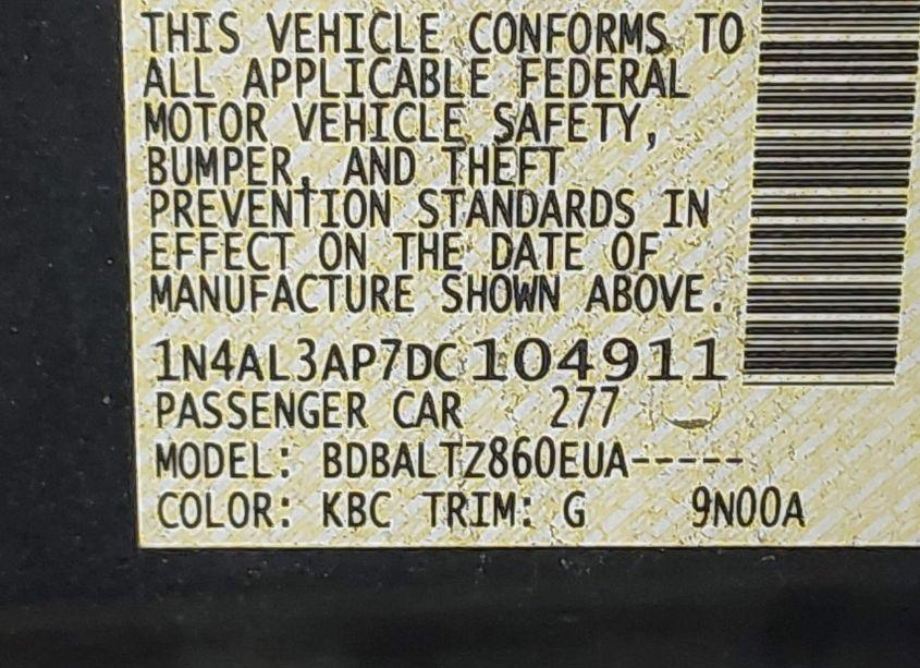 Photo 9 of 2013 Nissan Altima 2.5 SV (VIN 1N4AL3AP7DC104911)