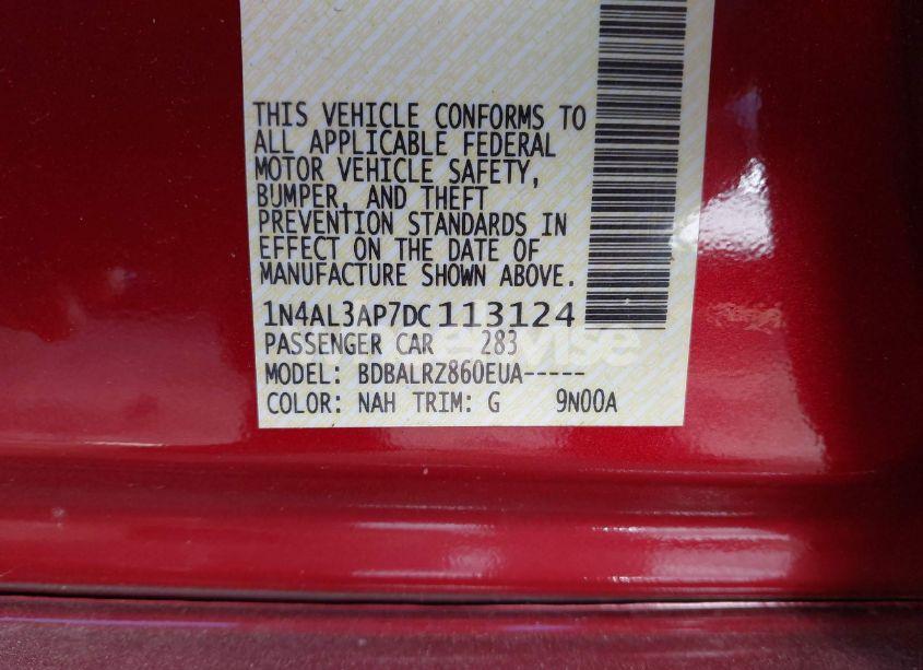 Photo 9 of 2013 Nissan Altima 2.5 S (VIN 1N4AL3AP7DC113124)