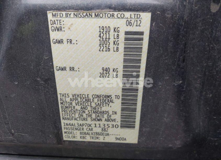 Photo 9 of 2013 Nissan Altima 2.5 SL (VIN 1N4AL3AP7DC113530)