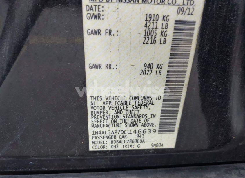 Photo 9 of 2013 Nissan Altima 2.5 SV (VIN 1N4AL3AP7DC146639)