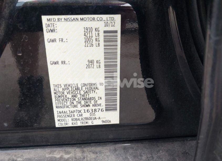 Photo 9 of 2013 Nissan Altima 2.5 S (VIN 1N4AL3AP7DC163876)