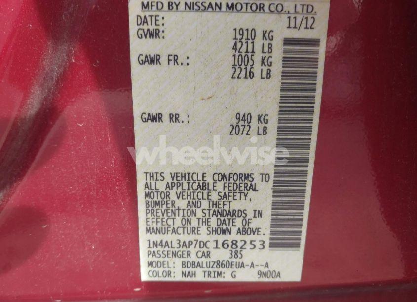 Photo 9 of 2013 Nissan Altima 2.5 SV (VIN 1N4AL3AP7DC168253)