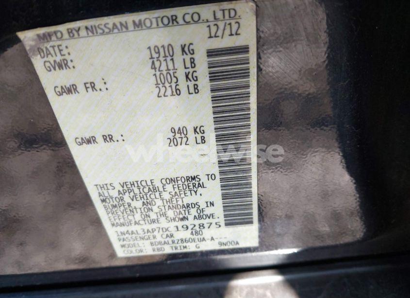 Photo 9 of 2013 Nissan Altima 2.5 S (VIN 1N4AL3AP7DC192875)