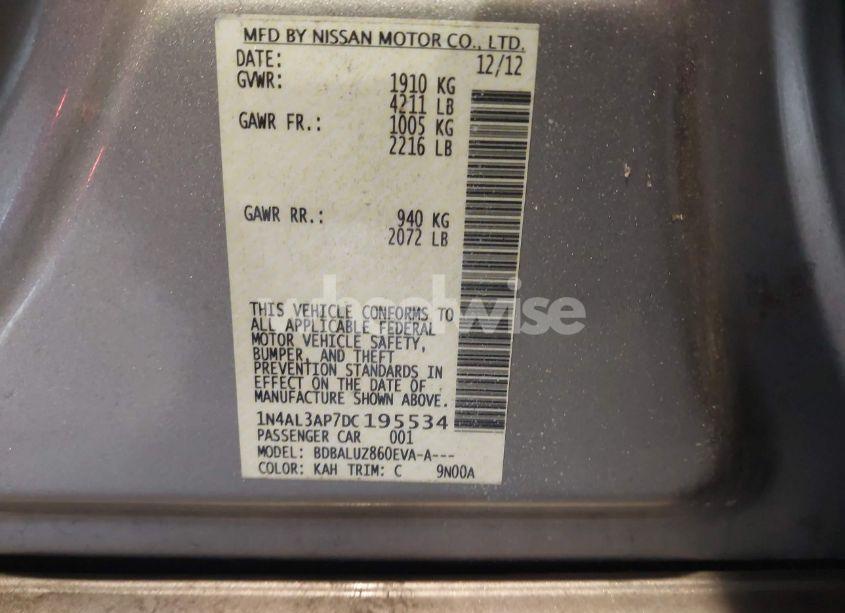 Photo 9 of 2013 Nissan Altima 2.5 SV (VIN 1N4AL3AP7DC195534)