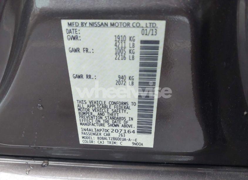 Photo 9 of 2013 Nissan Altima 2.5 SV (VIN 1N4AL3AP7DC207164)