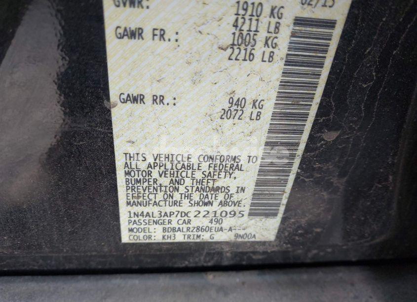 Photo 9 of 2013 Nissan Altima 2.5 S (VIN 1N4AL3AP7DC221095)