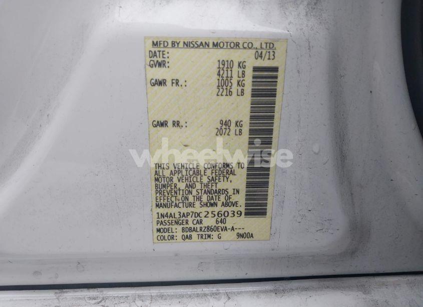 Photo 9 of 2013 Nissan Altima 2.5 S (VIN 1N4AL3AP7DC256039)