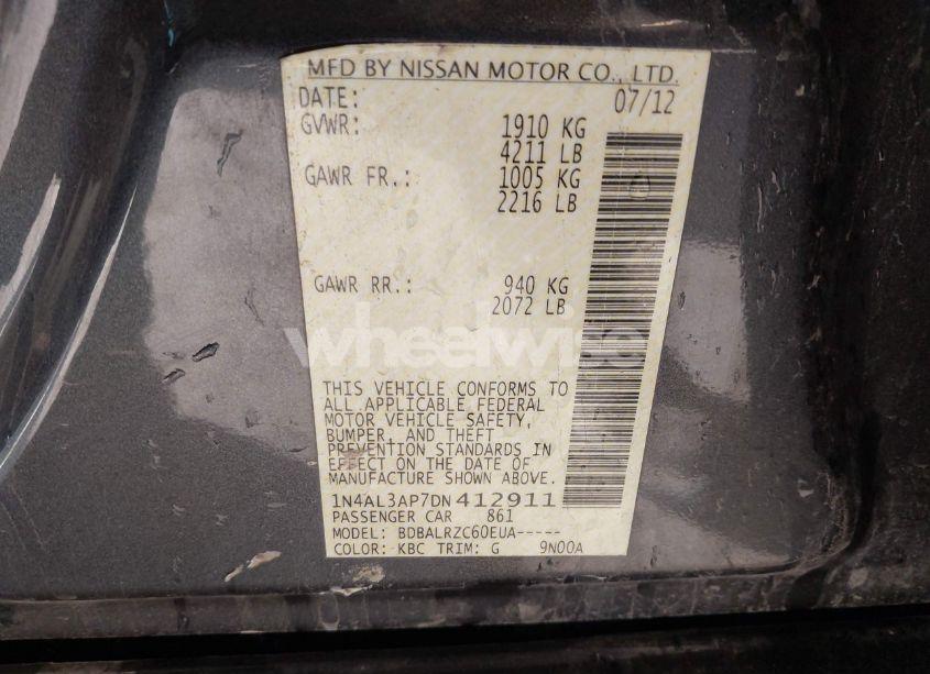 Photo 9 of 2013 Nissan Altima 2.5 S (VIN 1N4AL3AP7DN412911)