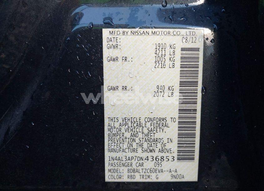 Photo 9 of 2013 Nissan Altima 2.5 SV (VIN 1N4AL3AP7DN436853)