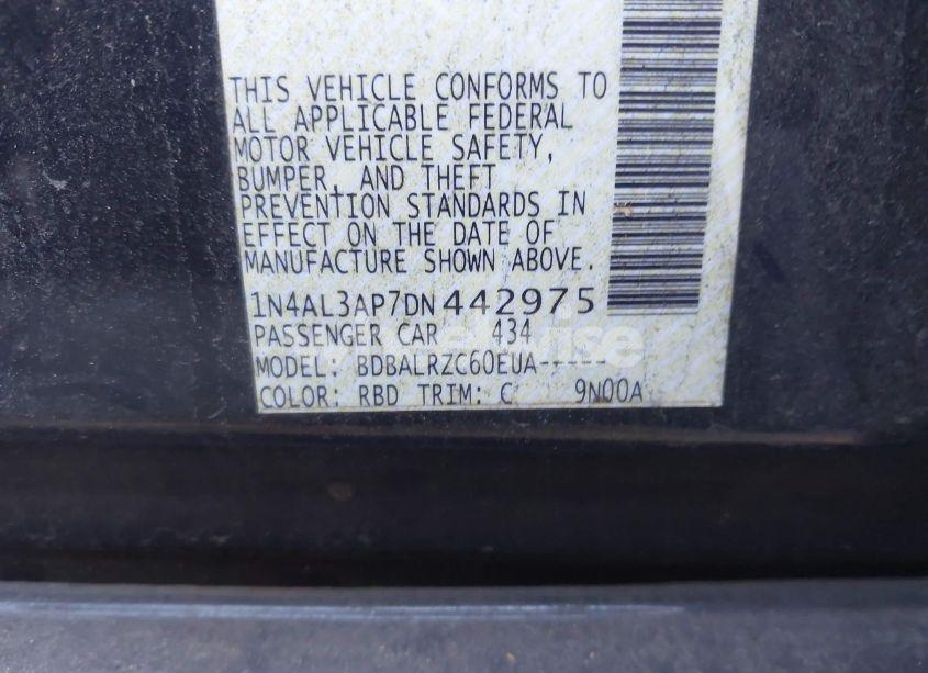 Photo 9 of 2013 Nissan Altima 2.5 S (VIN 1N4AL3AP7DN442975)