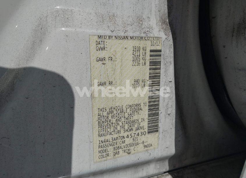 Photo 9 of 2013 Nissan Altima 2.5 SL (VIN 1N4AL3AP7DN457430)