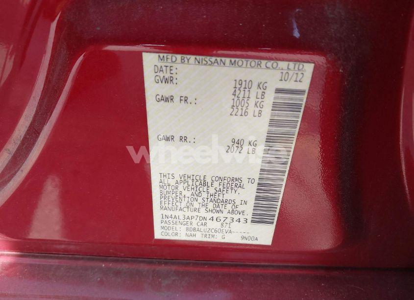 Photo 9 of 2013 Nissan Altima 2.5 SV (VIN 1N4AL3AP7DN467343)