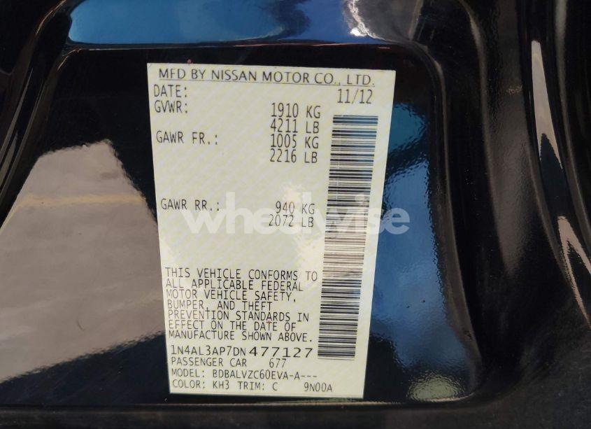 Photo 9 of 2013 Nissan Altima 2.5 SL (VIN 1N4AL3AP7DN477127)