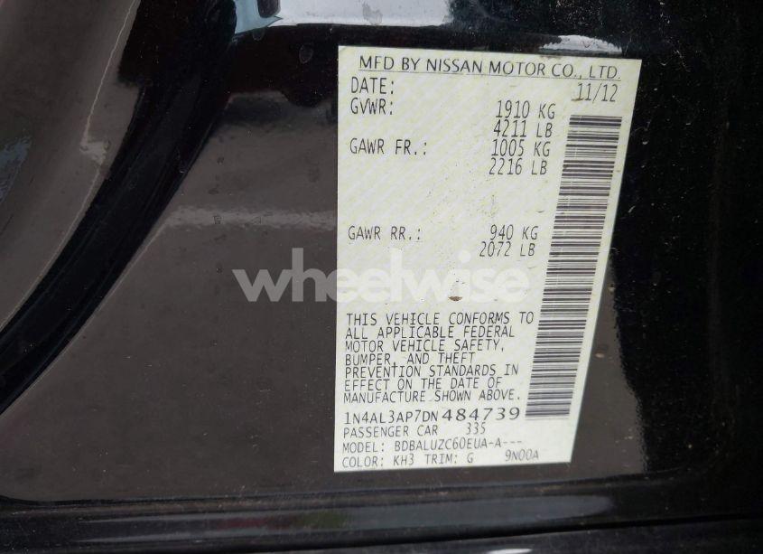 Photo 9 of 2013 Nissan Altima 2.5 SV (VIN 1N4AL3AP7DN484739)