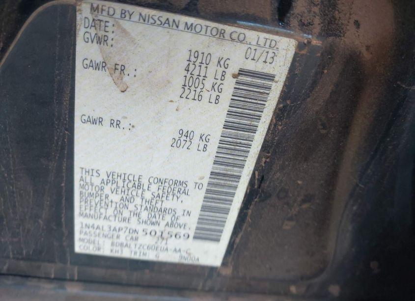 Photo 9 of 2013 Nissan Altima 2.5 SV (VIN 1N4AL3AP7DN501569)