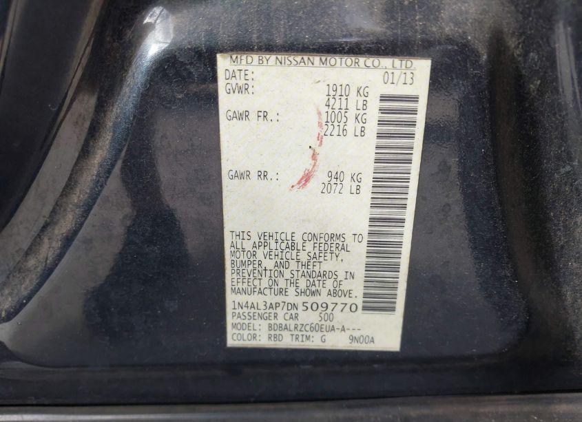 Photo 9 of 2013 Nissan Altima 2.5 S (VIN 1N4AL3AP7DN509770)