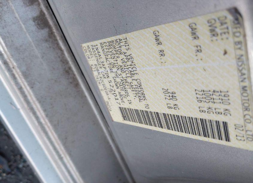 Photo 9 of 2013 Nissan Altima 2.5 S (VIN 1N4AL3AP7DN522017)