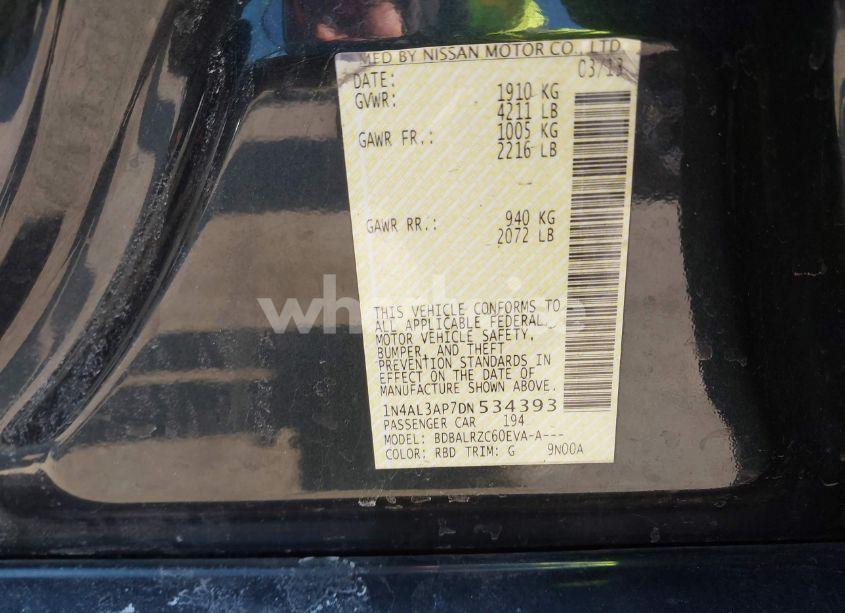 Photo 9 of 2013 Nissan Altima 2.5 S (VIN 1N4AL3AP7DN534393)