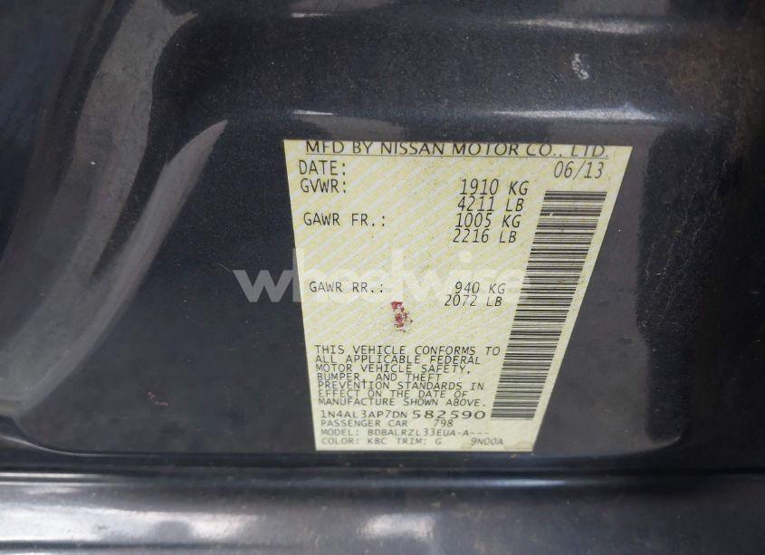 Photo 9 of 2013 Nissan Altima 2.5 S (VIN 1N4AL3AP7DN582590)