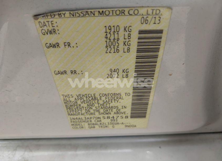 Photo 9 of 2013 Nissan Altima 2.5 S (VIN 1N4AL3AP7DN584758)