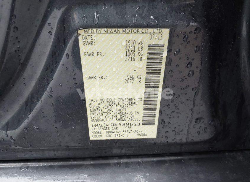 Photo 9 of 2013 Nissan Altima 2.5 SL (VIN 1N4AL3AP7DN589653)