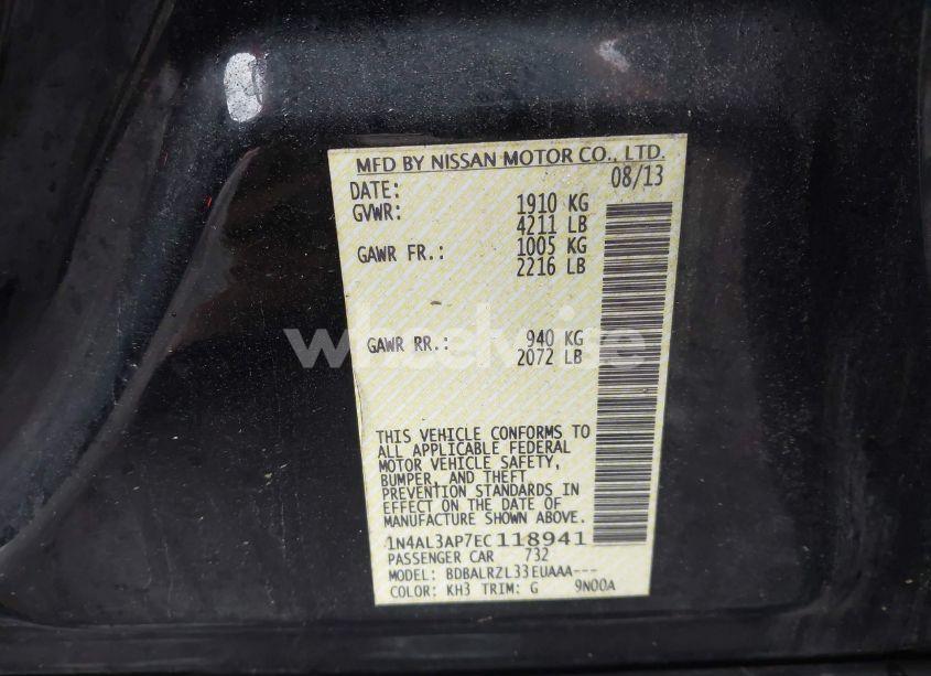 Photo 9 of 2014 Nissan Altima 2.5 S (VIN 1N4AL3AP7EC118941)