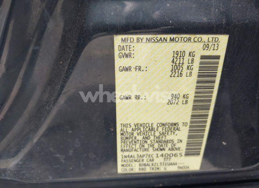 Photo 9 of 2014 Nissan Altima 2.5 S (VIN 1N4AL3AP7EC140065)